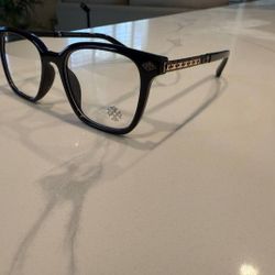 Chrome Hearts Black Frame Glasses With Clean Lenses 