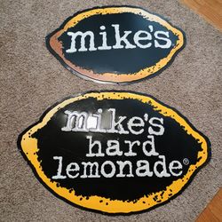 Two Mike's new hard lemonade metal signs