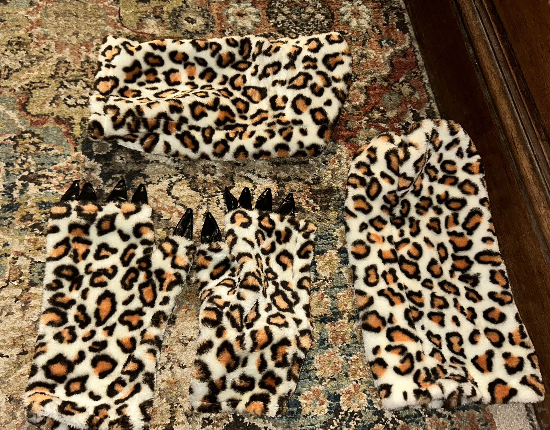 Fierce Leopard Print Costume Set - Complete 6-Piece Outfit