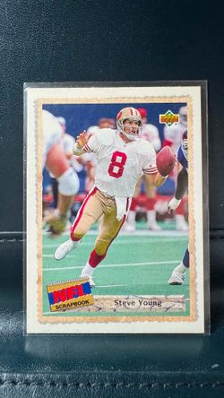 1992 Upper Deck #519 Steve Young San Francisco 49ers football card from the "NFL Scrapbook" series.