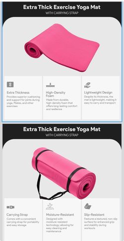 Pink Exercise Yoga Mat without string