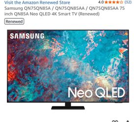 Samsung 85" Neo QLED 4K Smart TV (QN85A) – Excellent Condition
