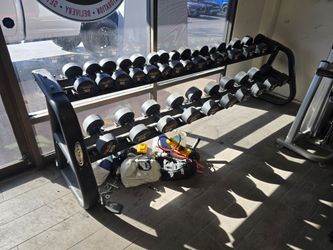 Dumbbells 5lbs - 40lbs With Matrix Tier 2 Dumbbell Rack Gym Equipment Weights