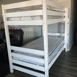 New Wood Twin/Twin Bunkbed! Mattresses Included 