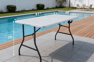 Folding White Table 61x29.5