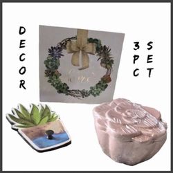 NWT 3pc Succulent Home Decor Set