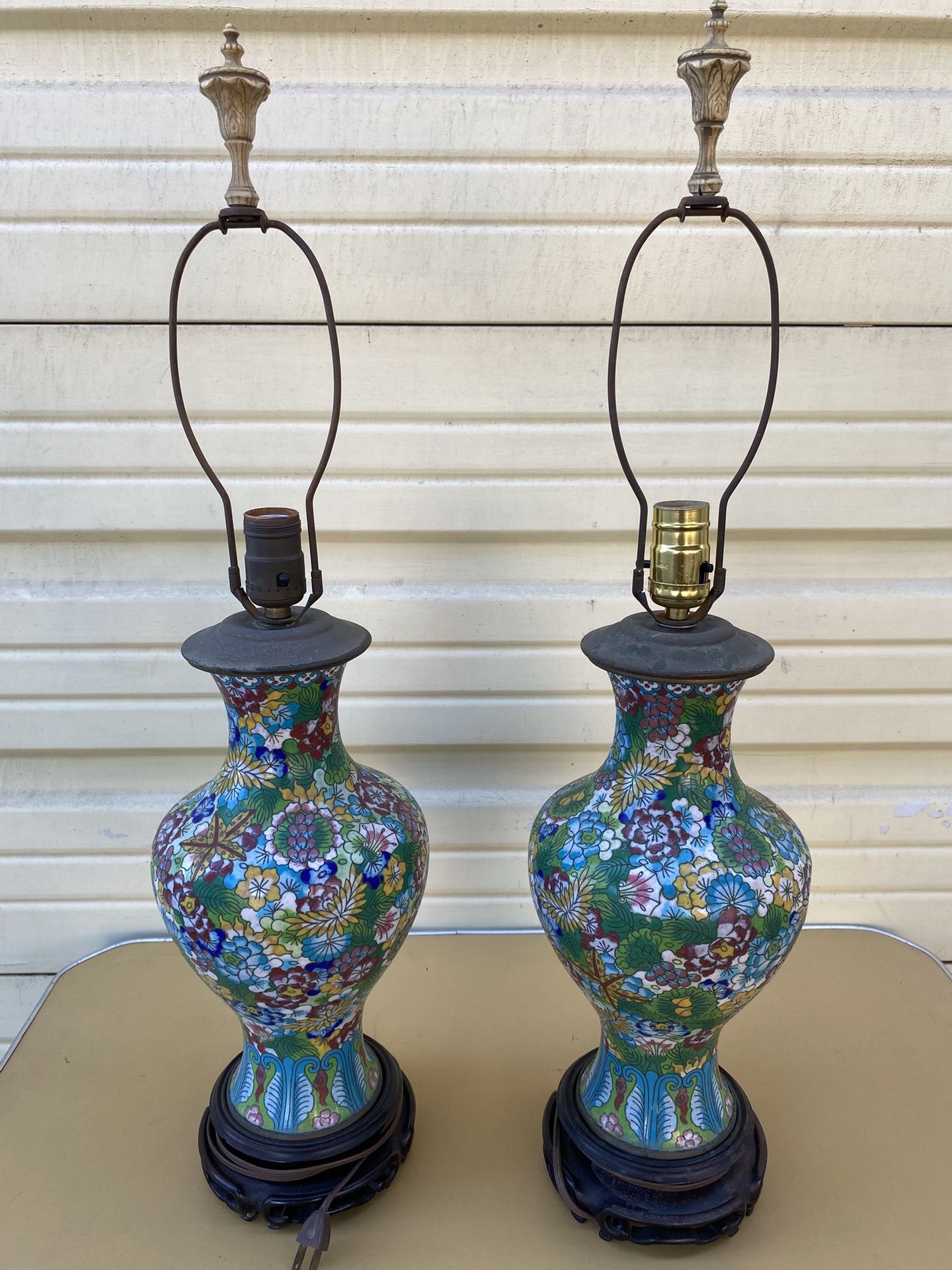 Excellent Matching Pair of Chinese Cloisonné Lamps