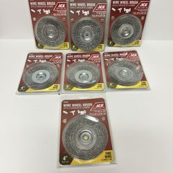 Lot Of 7 Ace Wire Wheel Brush 4 In Fine Wire