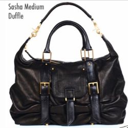 BLACK BOTKIER LEATHER SASHA DUFFLE/HOBO SHOULDER BAG