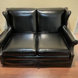 Couch Leather Small Two Sitter 