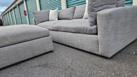 FREE DELIVERY!!! Arhaus "Beale" GRAY Sofa + Ottoman ($8.4K Retail...75% OFF!!!)