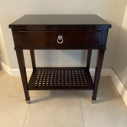 Dark Wood Nightstand / Accent Table