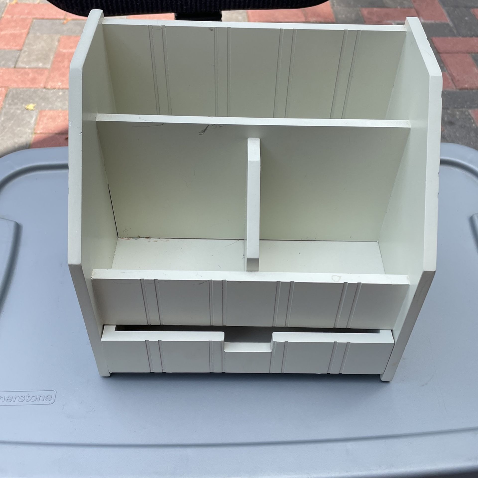 White Mail Center With Drawer
