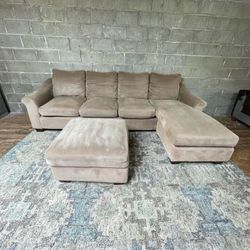 Tan L Shaped Sectional Couch “WE DELIVER”