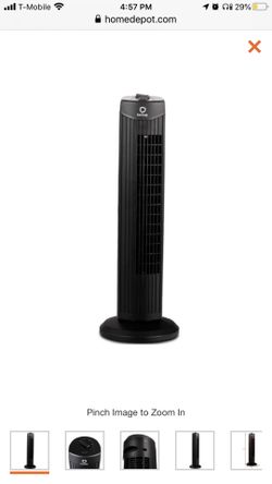 28in Black Oscillating TowerFan