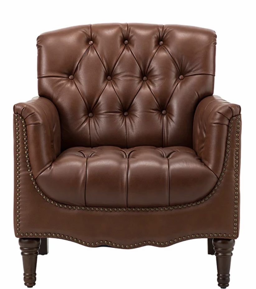 Huallaga home CHLB0643-BGD enrique genuine leather armchair