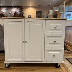 Kitchen Cart On Wheels (Extra Counter Top 