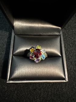 Sterling Silver Gemstone Ring Size 8