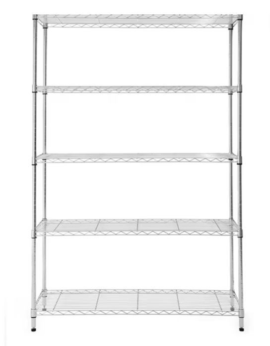 A4780V Style Selections 5 -Tier Chrome Steel Utility shelving unit ( 47.7-in W x 18-in D x 72-in H )
