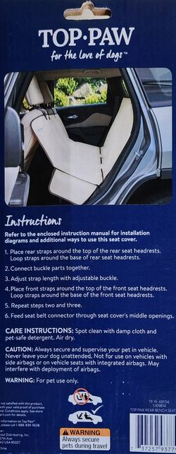 TOP.PAW CANVAS HAMMOCK SEAT COVER