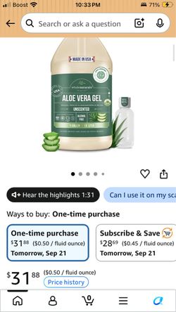 Whole Naturals Aloe Vera Gel 1/2 Gallon