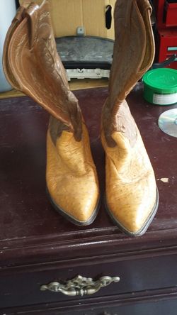 Tony Lama genuine ostrich skin boots