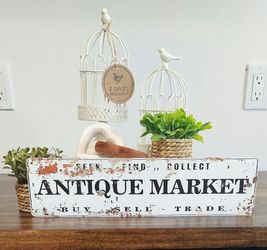 Small Antique Market Metal Sign Kitchen Sign Farmhouse French Country Decor Sign