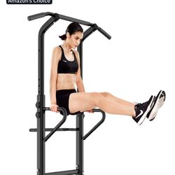 soges Power Tower Adjustable Height Pull Up & Dip Station