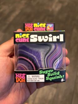 Nee doh Swirl Nice Cube Purple Black White Squish - New