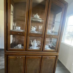 China cabinet/hutch with preinstalled lighting. O.B.O.
