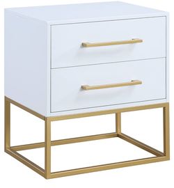 Home Square Night Stand in Rich White Finish - Set of 2