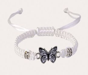 White N A Black , Butterfly Pull Tie Bracelet