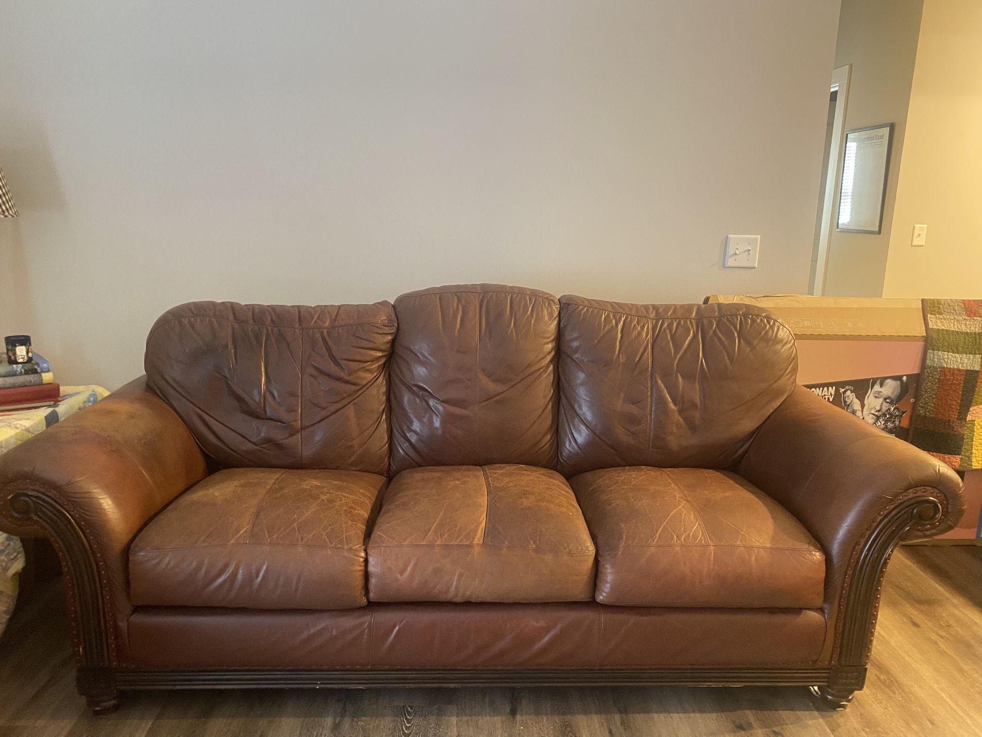 Brown Leather Sofa