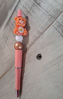 Beaded Bear Charm Ballpoint Pen