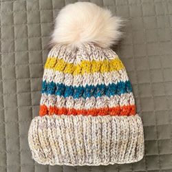 Multicolored Bobble Hat / Winter Hat