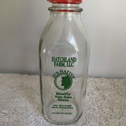 1 Quart Glass Milk Bottle With Cap New Hampshire Dairy 