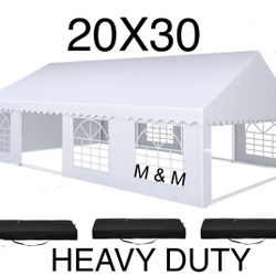 20' x 30' Canopy Party Tent & Carport - Heavy Duty Outdoor Wedding Gazebo Event Shelter Canopy for Outdoor Event, Wedding, Birthday 