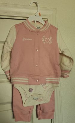 Brand New 3 pc pink cardigan set 12 months
