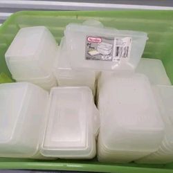 Sterilite Plastic FlipTop small Clear Storage Box Container 5" x 3" with Latching Lid (55 Pack)

