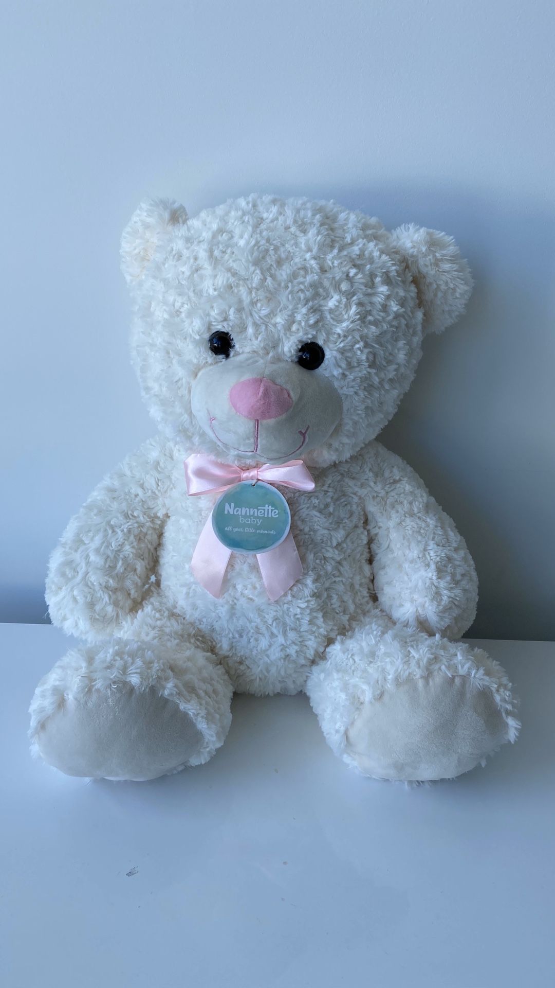 Big girl teddy bear white new
