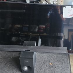 55 Inch Samsung TV with sound bar and sub Woofer.