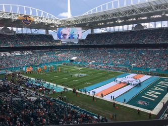 2 tickets section 339 row 2 for the Dolphins vs titans game Sunday 10/9 for sale! This is the actual view