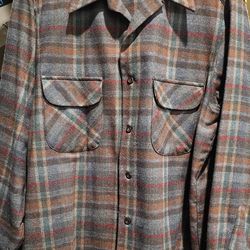 Vintage Pendleton Woolen Mills Plaid Flannel Board Shirt, Men's Size XL