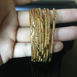 22k Gold Plated Bangels Size 2.4 2.6 2.8 Available 
