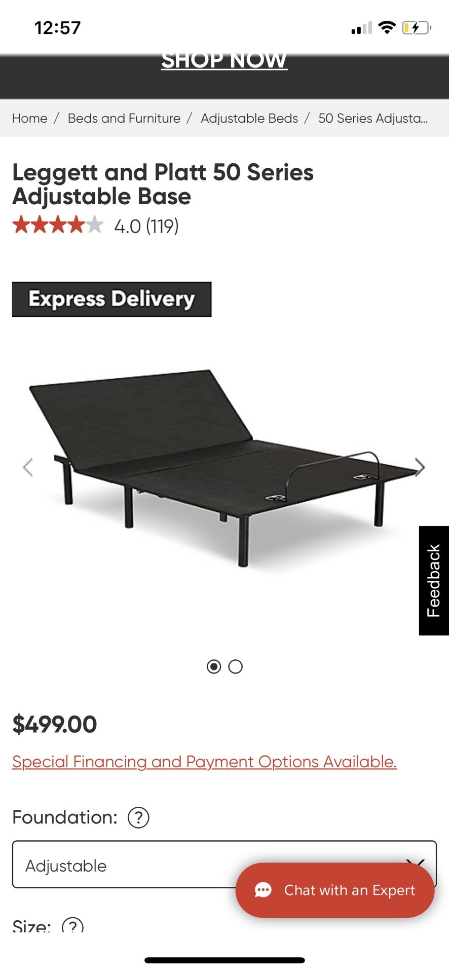 Leggett and Platt 50 Series Adjustable Base (Queen Size)