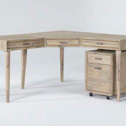 Allen 2 Piece Office Set With L-Shaped Desk + Mobile Filing Cabinet