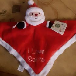 New Little Me "I Love Santa " Snuggle Blanket Rattle 