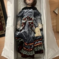 Vintage Russ Monique Hand Crafted Porcelain 28” H Doll