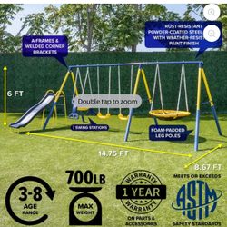 Swing Set metal Up To 7 Kids 