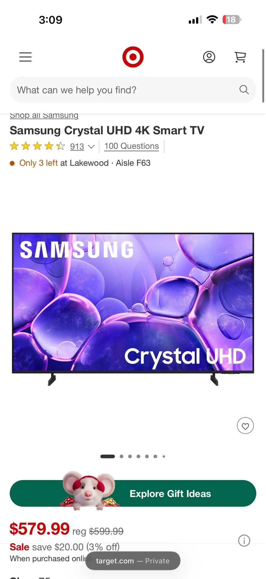 Smart TV Samsung Class 7 Series LED 75 Inch Flatscreen